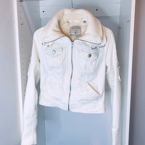 Guess Ladies Cropped Bomber Style Jacket